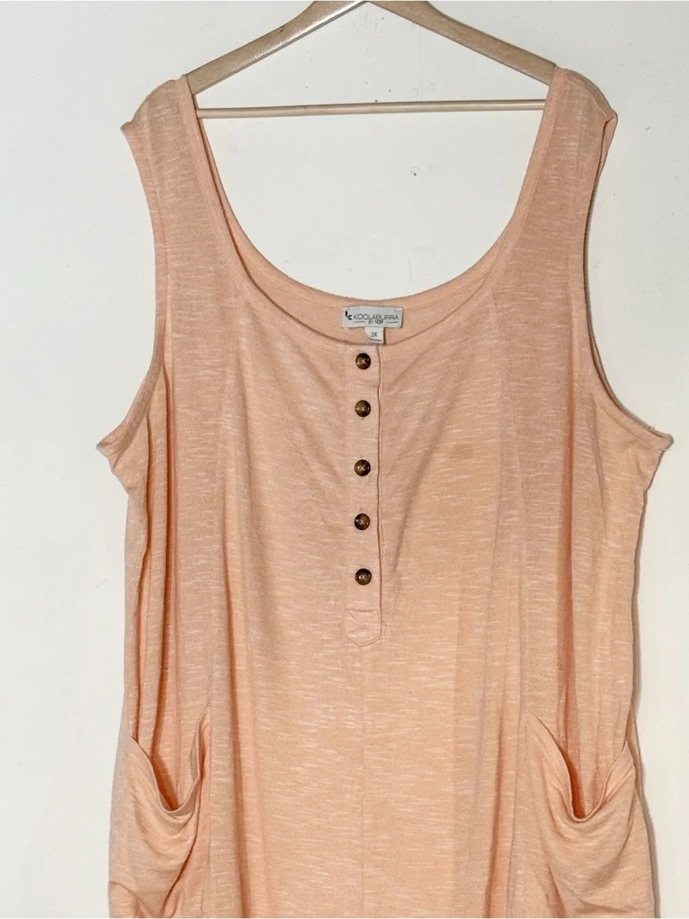 Koolaburra by Ugg Lightweight Knit Henley Rompers Size 3X Peach Pink Loungewear